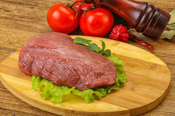 Raw beef piece for cooking