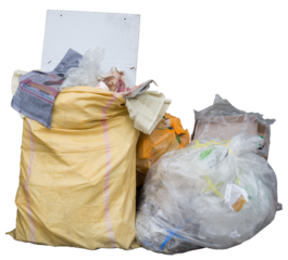 Isolated PNG cutout of trash on a transparent background, ideal for photobashing, matte-painting, concept art
