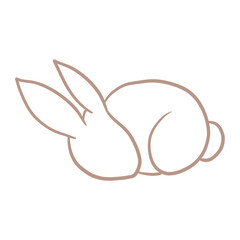 Sleeping Rabbit Outline