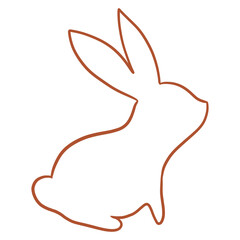 Brown Rabbit Outline