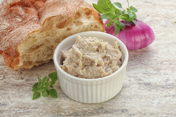 Jewish traditional cuisine herring mousse Forsmak