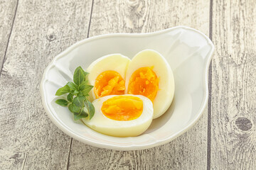 Boiled chicken egg for breakfast