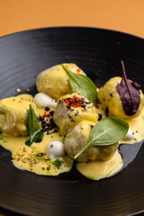 delicious meat on a plate from a restaurant
