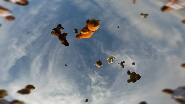 people throw plush toys up
