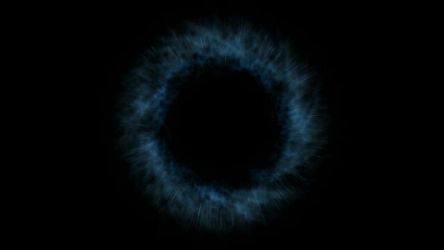 portal in the form of a black hole made of particles of light