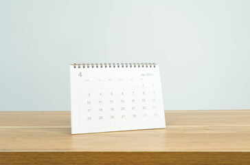 April 2023 calendar page on white background. Calendar background for reminder, business planning, appointment meeting and event.