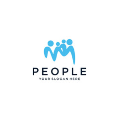 Plakat People logo vector icon design template