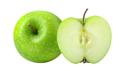 green apple isolated on transparent png
