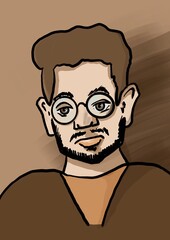 person with a big glases on face