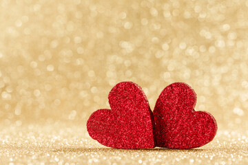 Red hearts symbol of love