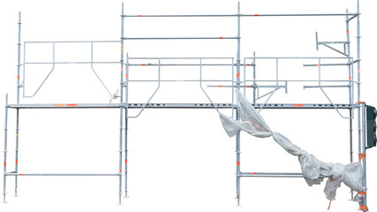 Isolated PNG cutout of a scaffolding on a transparent background, ideal for photobashing,...
