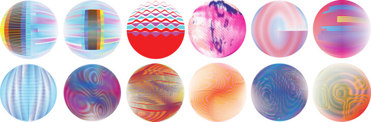 Obraz premium Set of spheres . Lines constructed transparent sphere .Vector .Technology sphere Logo . Design element for posters, social media, templates, flyers, brochures . Abstract trendy transparent circles