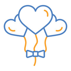 Balloons Blue And Orange Line Icon