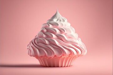 Fluffy pink meringue in a minimalistic style | soft pop | generative AI