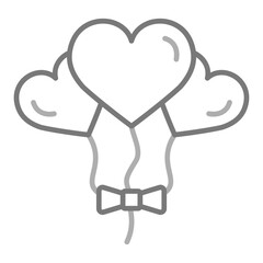 Balloons Greyscale Line Icon