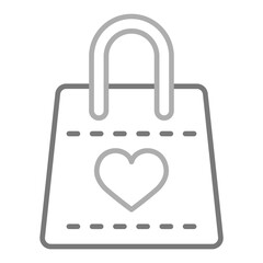 Shopping Bag Greyscale Line Icon