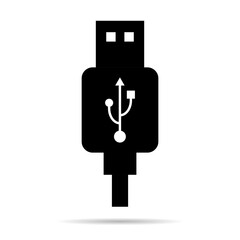 USB plug cable icon technology with shadow, connect device sign, electronic portable symbol ,vector illustration media