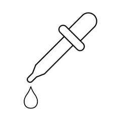 Dropper liquid icon, medicine health tool web symbol, test fluid design vector illustration
