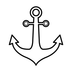 Anchor marine old icon, ship security object element, vector illustration design web element