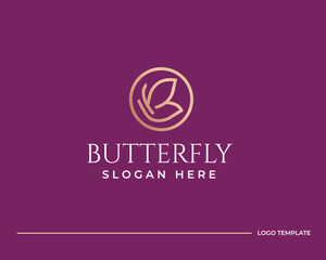 Butterfly logo. Luxury line logotype design. Universal premium butterfly symbol logotype.
