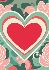 Backgrounds Valentine's Day for text, psychedelic hippie art, a frame of stylized heart symbol.	