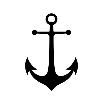 recommend clip art: Anchor black icon. Simple vector glyph. Isolated element on white background. Best for web, print, logo creating and branding design.