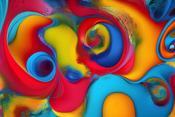 Splashing Color Surealistic Composition Art