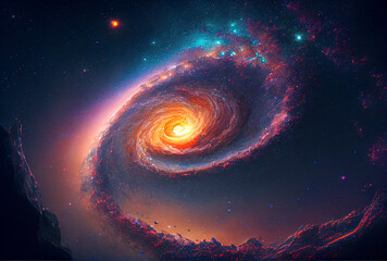 Galaxy in space colorful cosmos