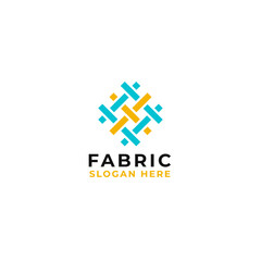 Flat textile fabric logo design for company illustration vector