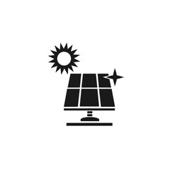 Vector illustration, solar electricity icon. Isolated on a white background.