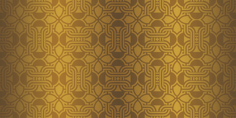  Seamless Pattern With Abstract Geometric Style. Repeating Sample Figure And Line. Vector illustration.  gold color.