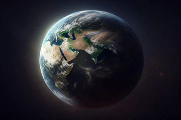 Photo sur Plexiglas Pleine Lune arbre Planet Erde - Generative Ai 