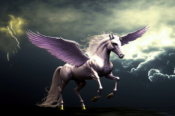 Obraz na płótnie Canvas Pegasus the winged horse art screen background