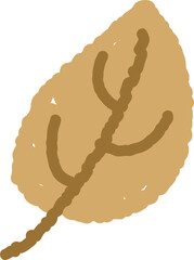 Hand drawn illustration of dead leaves