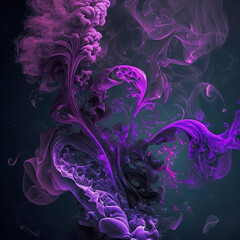 Abstract Violet Smoke. A Mysterious and Intriguing Representation of Feminism with Abstract Violet Smoke, Symbolizing Empowerment and Strength