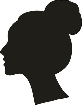 Silhouette of woman side view face isolated on png background. Woman beauty concept background
  

