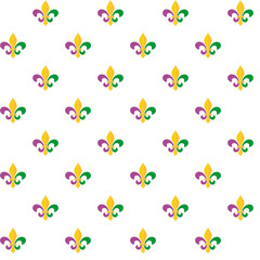 Mardi Gras Fleur De Lis seamless pattern Cartoon design element 