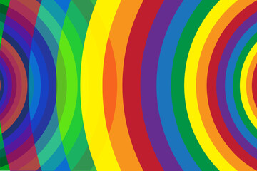 Abstract colorful background, blue, red, yellow, green, orange, and purple, geometric round shape. Vector illustration.