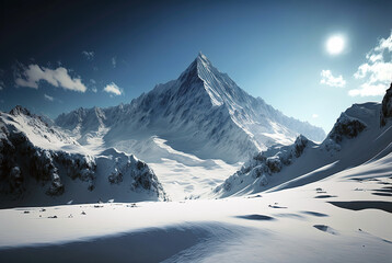 Winter Landscape High Mountains Covered