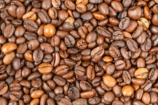 Coffee beans. Texture of coffee beans. © homeworlds