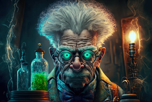 Mad scientist, generated by ai