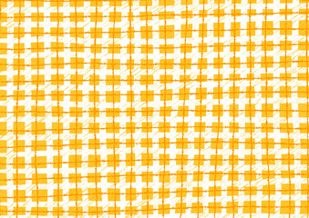 黄色とオレンジと白のチェックの背景素材