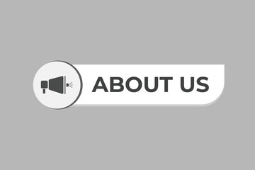 About us Button. web template, Speech Bubble, Banner Label About us.  sign icon Vector illustration
