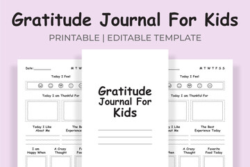 Fototapeta na wymiar Gratitude Journal For Kids