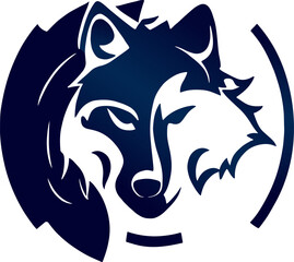 Wolf vector mascot logo design with modern illustration concept style for emblem, tshirt printing and  tattoo.