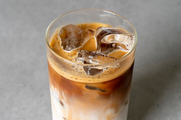 Korean food dishes cafe latte ice