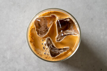 Korean food dishes cafe latte ice