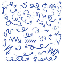 hand drawn doodle arrows set Free Vector