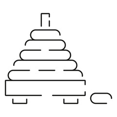 Baby shower line icon. Included the icons as baby, child, balloon, gift, decoration, toys and Party. Toy