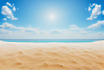 Bright sand beach sunshine background. Summertime backdrop. - 565860547